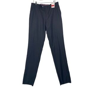Zanetti Mens Dress Pants 32S Charcoal Grey Pure Wool Lanificio Di Biella Porto